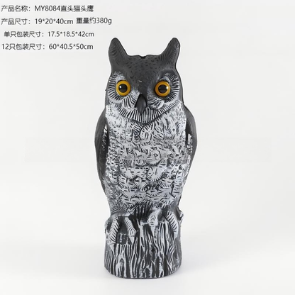 Plastic Owl Decoy Bird Repellent Realistic Fake Owl Scarecrow Outdoor Garden Pest Control Statue 11 Inch for Farm Garden Poultry Coop Yard Hunting Lure Decoration