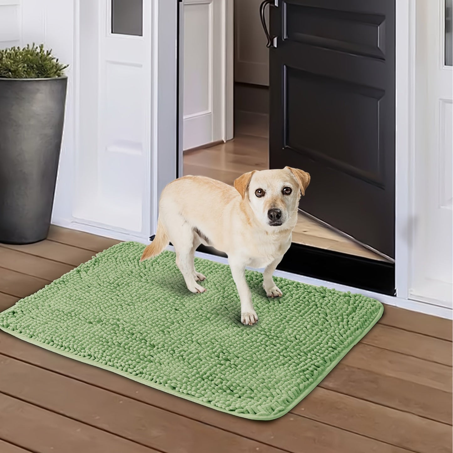 Dog Door Mat for Muddy Paws – Absorbent Non-Slip Quick-Dry Microfiber Mat | Machine Washable | Single or 2-Pack | 24×17" & 32×20"