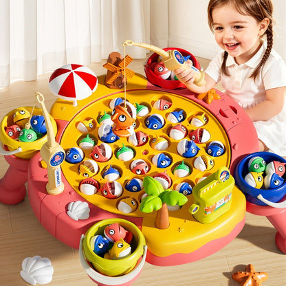 Magnetic Fishing Game for Kids 66 Pieces – Ocean Fishing Toy Set with Rods for Toddlers Ages 3 4 5 6, 1-8 Players, Birthday Gift for Boys & Girls
