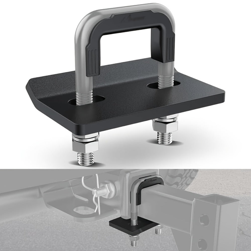 Trailer Hitch Tightener Anti Rattle Stabilizer 2 Inch Heavy Duty Steel U-Bolt with Rubber Cover Hitch Mount Wobble Eliminator for 2" Receiver - Multiple Colors