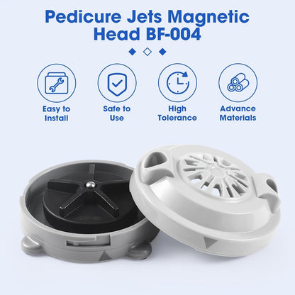 Pipeless Jet Motor Replacement for Pedicure Spa Chair - Magnetic Jet Head with Propeller & Cap, Model P153, Compatible with LURACO & Most Pedicure Bowls, Nail Salon Equipment Part