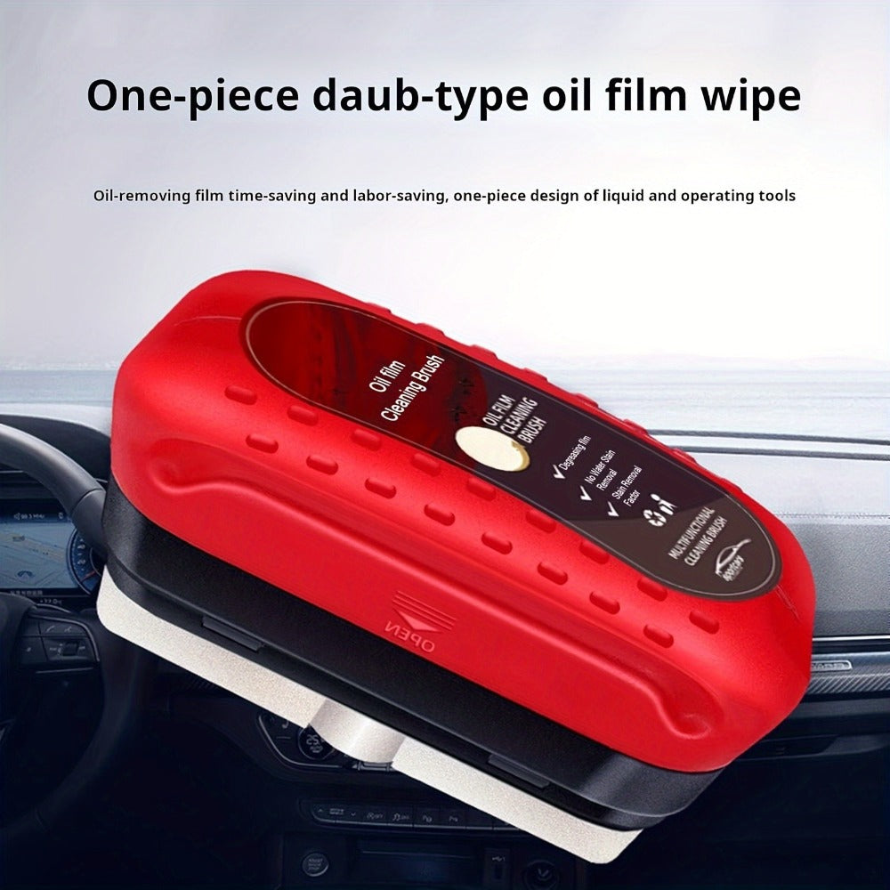Car Glass Oil Film Remover Kit 3-Pack – Automotive Windshield Cleaner with Applicator Brush, Rain Repellent Coating & Degreaser Solution for Front Windows, 4.06oz