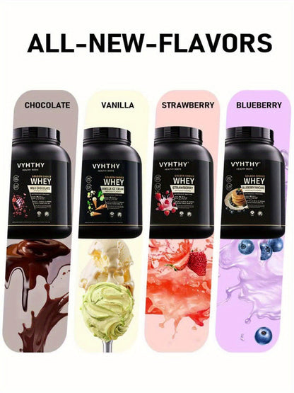Whey Protein Powder Isolated & Hydrolyzed Blend with BCAAs – Low Carb Sports Nutrition Shake for Women, Strawberry Blueberry Vanilla Flavors
