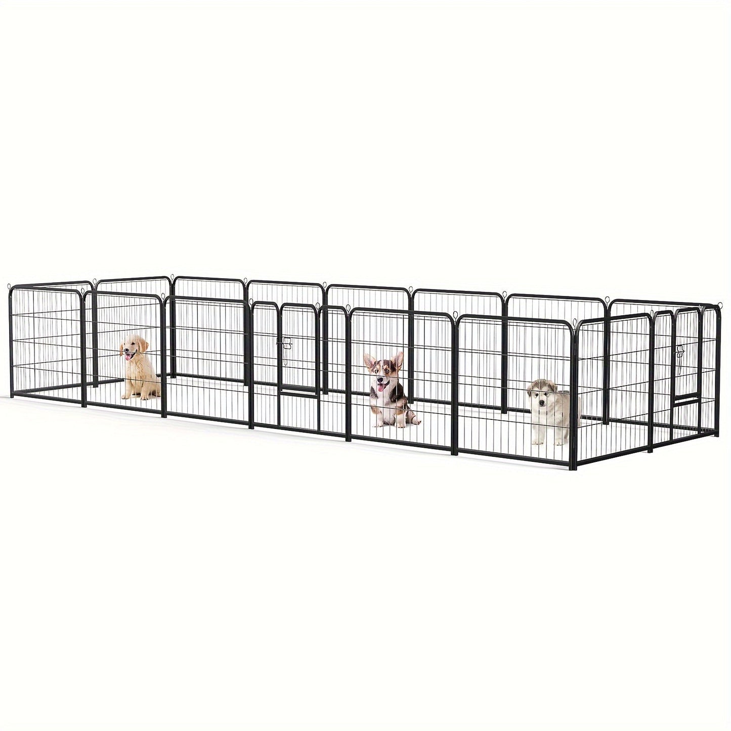 Pet Playpen Exercise Pen for Dogs 8 or 16 Panel Modular Indoor Outdoor Dog Fence - 24 32 40 Inch Height Options for Small Medium Large Dogs & Puppies Sturdy Portable Enclosure