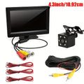 Car Rearview Mirror HD Parking System Night Vision 4.3 Inch Display 6 LED Light HD Reversing Rearview Mirror Kit with Wide Angle Lens for Safe Parking And Reverse Driving - Perfect for Cars, Pickups, SUVs, No Battery
