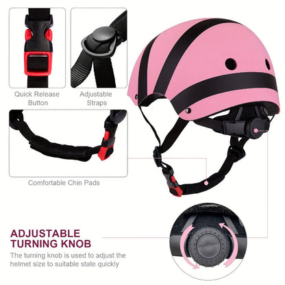 Kids Bike Helmet with Knee and Elbow Pads – Adjustable Protective Gear Set for Ages 5-14, Lightweight 350g with Ventilation, for Bike Scooter Roller | Best Safety Gift for Boys and Girls