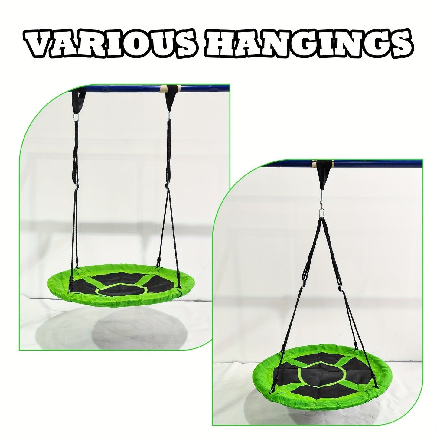 Kids Disc Swing 40 Inch – Anti-Slip Tree Swing with Adjustable Straps Powder Coated Frame Indoor Outdoor Play