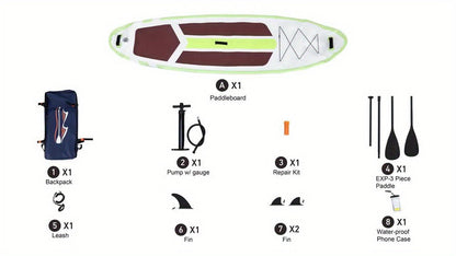 Ultralight Inflatable SUP Board Wide Stable Design Non-Slip EVA Deck Portable Quick-Dry All-Season Performance for All Skill Levels Beginners Adults