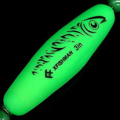 Catfish Rig Santee Cooper Float with Rattler 4pcs Set, Catfishing Tackle Rattle Float Rig for Bank Fishing, High-Quality Circle Hooks Sound Wave Lure for Freshwater Catfish, 2.5 Inch Green