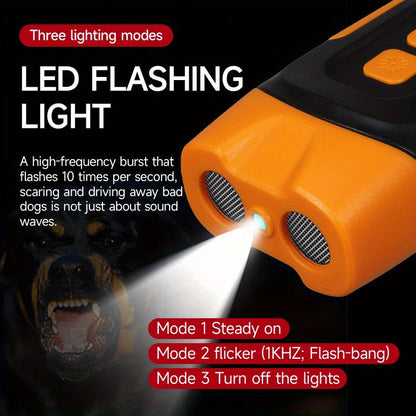 Ultrasonic Dog Bark Control Device with LED Flashlight - Adjustable Anti-Barking Trainer, Portable Indoor Outdoor Dog Behavior Corrector