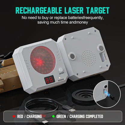 Rechargeable Laser Dry Fire Training Target Set 4 Difficulty Levels