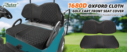 Golf Cart Seat Covers for Club Car Precedent Front Seat 1680D Oxford Cloth No Drilling Required Breathable Washable Air Dry Soft Protective Seat Kit