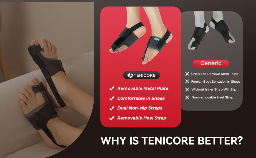 Toe Separator Bunion Corrector for Women Men – Adjustable Big Toe Splint with 2 Angle Bars & Double Non-Slip Straps, Day Night Hallux Valgus Relief Support Brace, 1 Pair