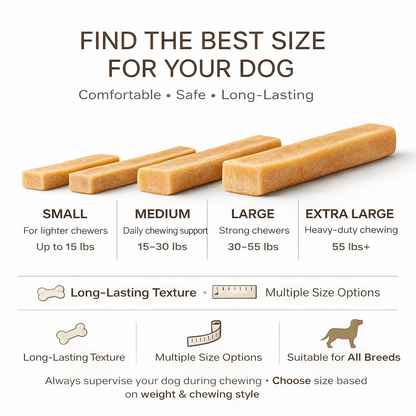 Himalayan Yak Cheese Dog Chews – Long-Lasting Hard Chew Treats, High Protein & Limited Ingredients, Natural Dental Chew for All Dog Sizes, Small / Medium / Extra Large (Single or 4-Pack)