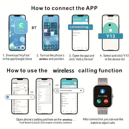 Smart Watch with Calling 1.83 Inch Touch Screen 100 Fitness Functions