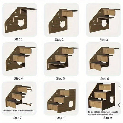 Solid Wood Pet Stairs for Bed & Sofa – 3 & 4 Step Dog Steps with Non-Slip Surface & Safety Rails for Small Medium Dogs & Senior Pets