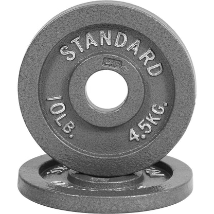 Cast Iron Weight Plates 2-Inch Standard Barbell Plates Solid Iron Gym Weights for Strength Training Weightlifting Bodybuilding Powerlifting Home Gym Multiple Sizes 2.5LB to 100LB