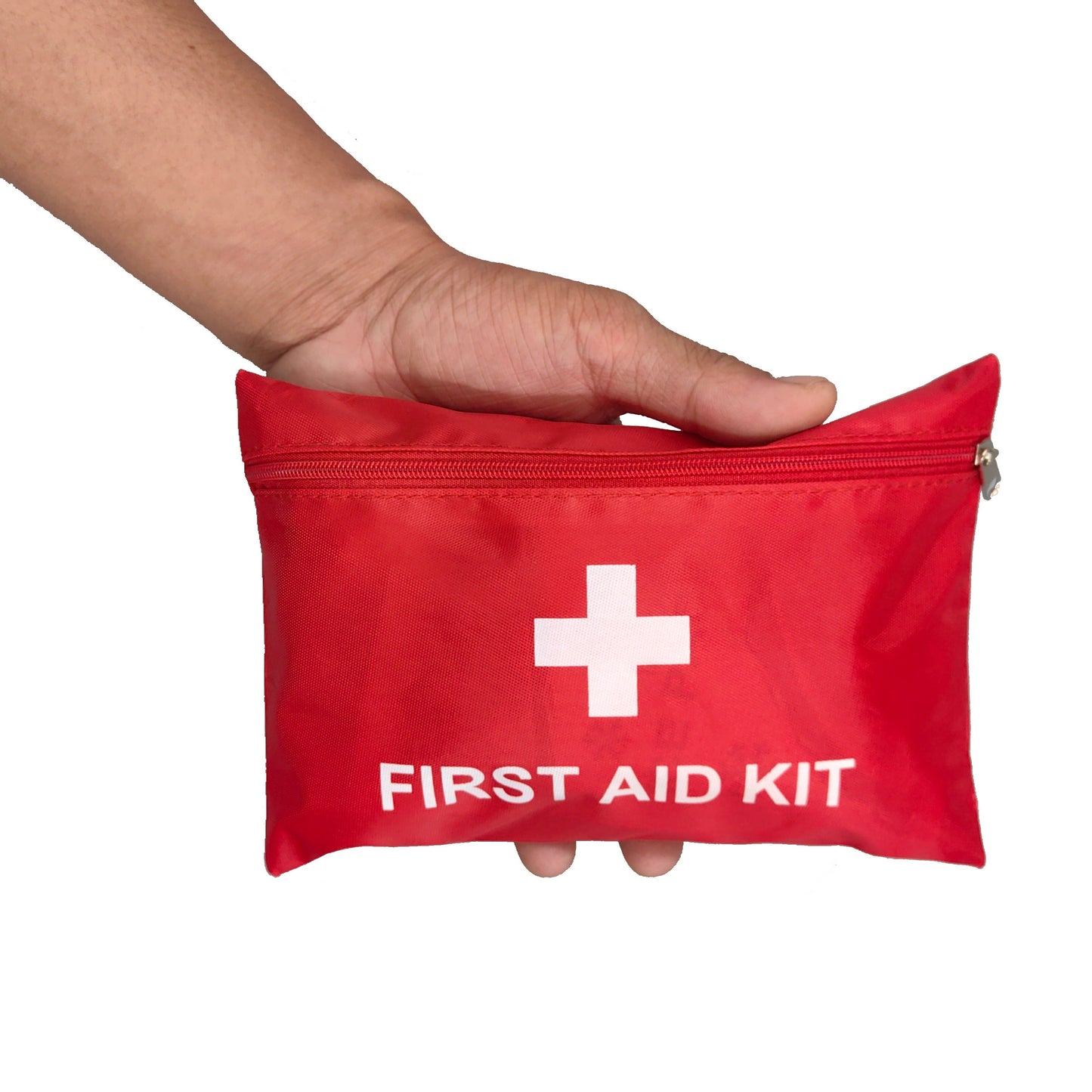 First Aid Bag 16-Pack – Empty Water-Resistant Nylon Pouch with Full-Open Zipper & Cross Symbol, Lightweight Portable Medical Bag for Home, Car, Office, Camping & Hiking (20x14cm / 7.9x5.5in)
