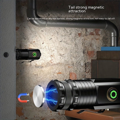 Magnetic LED Flashlight, 3000 Lumen Super Bright Rechargeable Torch with Strong Magnet Base, 300M Long Range Flood Beam for Outdoor, Camping, Household & Emergency Use