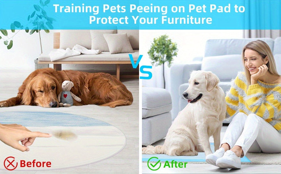 Dog Urine Pads Super Absorbent 23.6"x23.6" – Ultra-Thick Puppy Training Pads & Pet Toilet Pads, Rapid Liquid Lock, 50 / 125 / 300 Count Value Packs