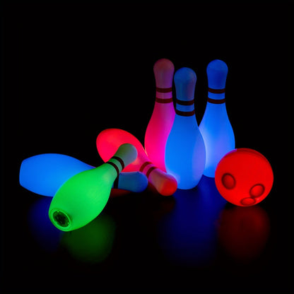Glow in the Dark Bowling Set for Kids – 10 Pins & 2 Balls Indoor Outdoor Game Boys Girls Birthday Gift