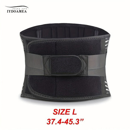 Lumbar Support Belt with 6 Stays & 16-Hole Mesh – Breathable Back Brace for Men Women, Anti-Skid Waist Support for Work, Sciatica & Lower Back Pain Relief