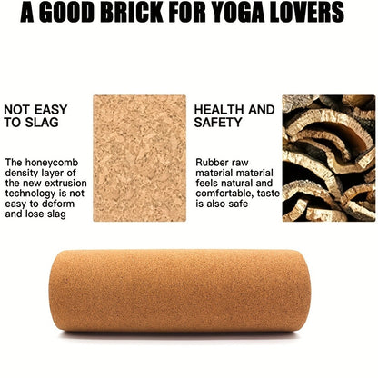 Cork Yoga Roller High-Density Foam Roller for Muscle Massage – 11.81 Inch Textured Surface for Neck & Back Pain Relief, Flexibility & Relaxation, Portable for Adults Men & Women