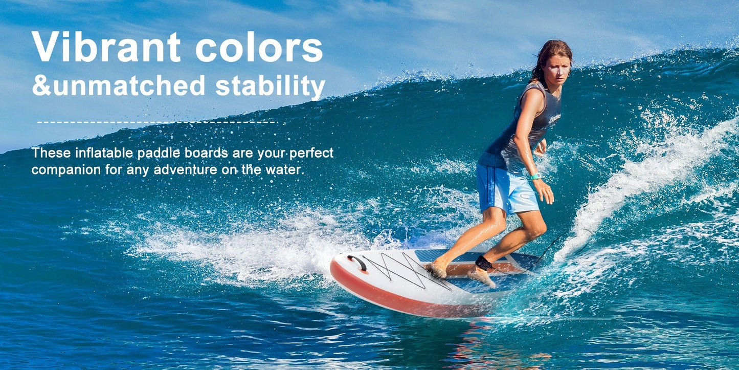 Inflatable Paddle Board 10.5ft – Wide Stable Non-Slip Deck SUP Board with Premium Accessories for Yoga Fishing Boating Traveling Surfing Adults