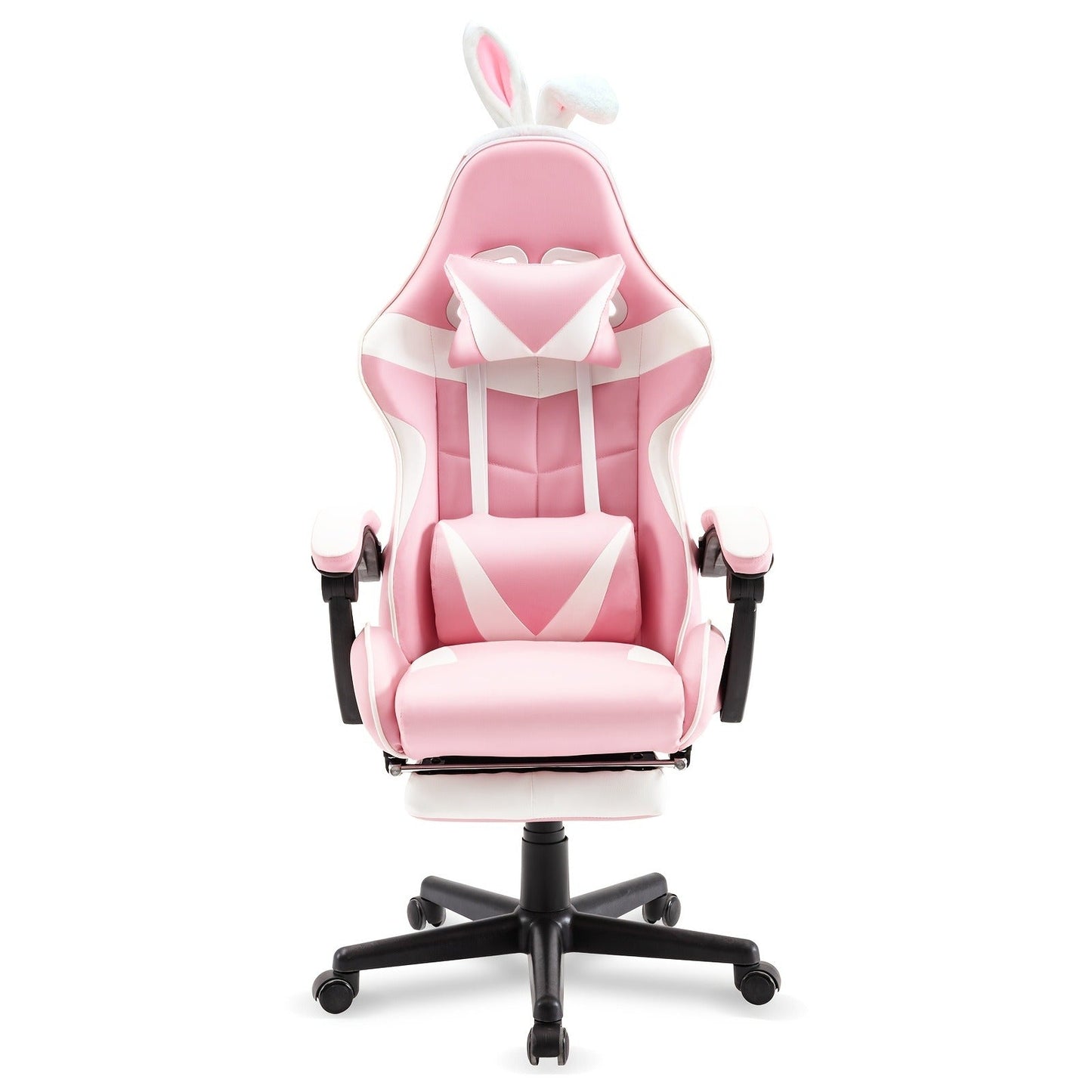 Gaming Chair Ergonomic Esports Chair – Skin-Friendly PU Leather, Thickened Board, Linkage Armrest, Adjustable Footrest & Headrest, Multi-Angle Reclining Office Game Chair, Solid Color, Black or Red