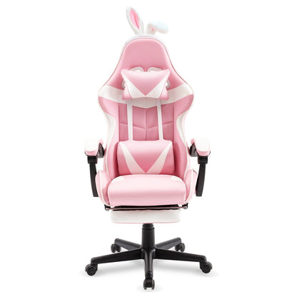 Gaming Chair Ergonomic Esports Chair – Skin-Friendly PU Leather, Thickened Board, Linkage Armrest, Adjustable Footrest & Headrest, Multi-Angle Reclining Office Game Chair, Solid Color, Black or Red