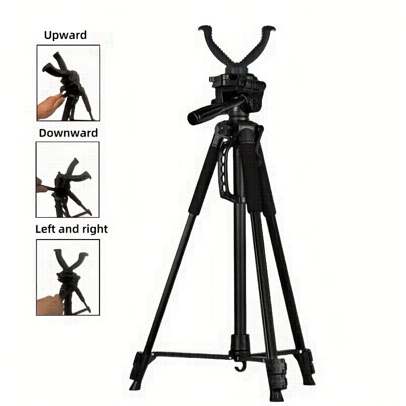 Adjustable V-Shape Shooting Tripod Stand 21-59 Inch, Heavy Duty Rifle Gun Rest Tripod for Outdoor Hunting Shooting Practice Photography, Portable Folding Bipod Tripod with V Yoke for Range and Field Use
