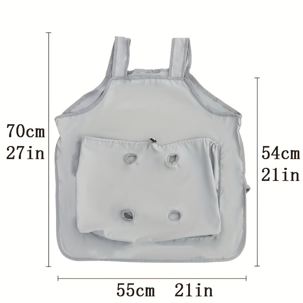 Cat Grooming Apron Restraint Bag with 4 Fixed Holes – Breathable Anti-Scratch Cat Bathing Bag for Nail Trimming, Ear Cleaning & Grooming, Portable Cat Care Wrap for Home & Vet Use