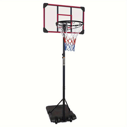 Height Adjustable Basketball Hoop 5.6-7Ft Portable Basketball System with 28" Backboard & Wheels for Outdoor Indoor Use