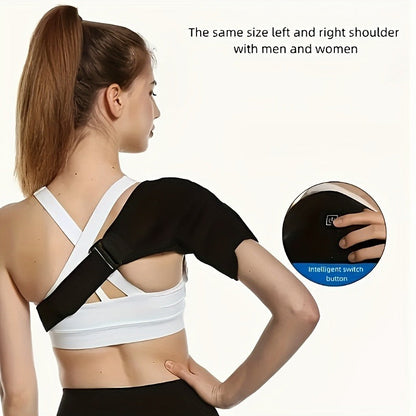 Heated Shoulder Massager with 3 Vibration Modes – USB Rechargeable, Wireless, Heat Therapy Neck Shoulder Wrap, Gift for Men Women Seniors
