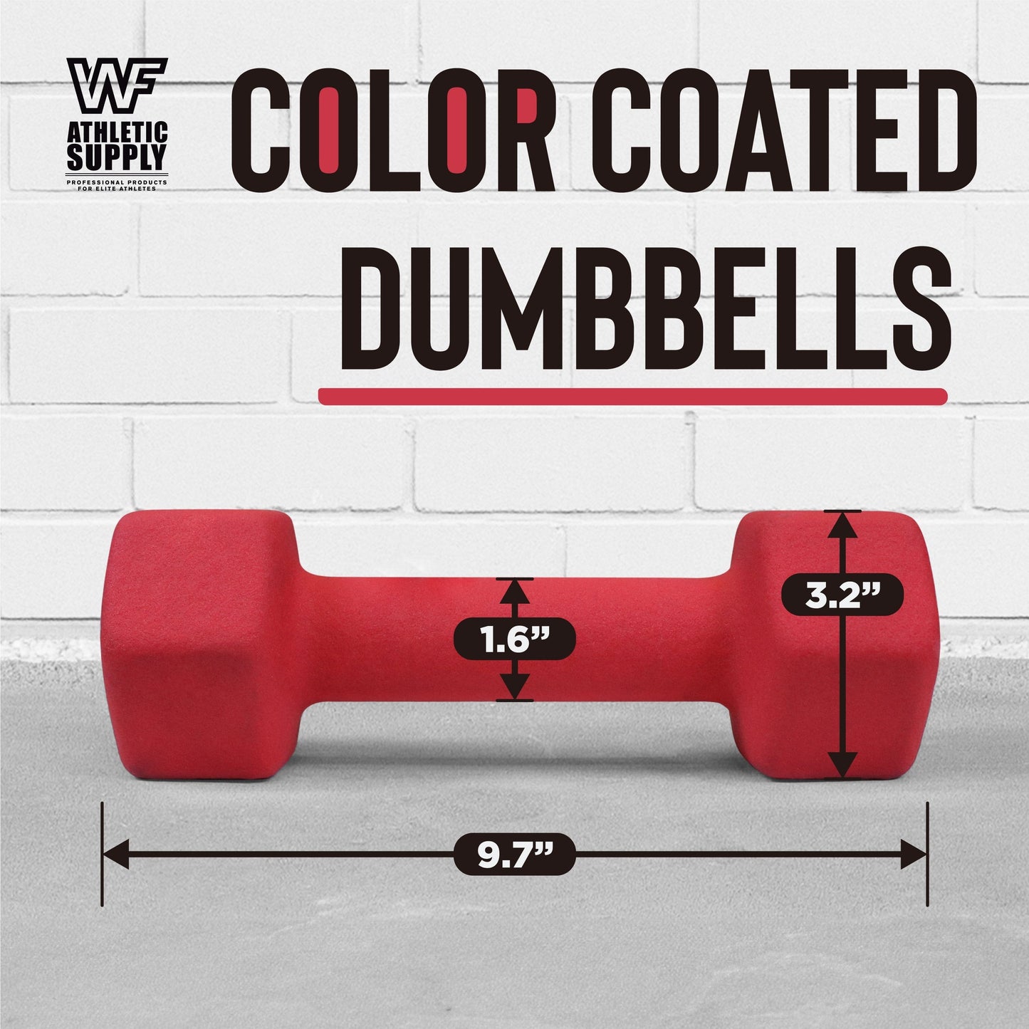Neoprene Dumbbells Pair with Non-Slip Hex Shape – Color-Coded Hand Weights for Women & Men, Strength Training, Home Gym & Aerobics – 2LB to 15LB Available in Yellow, Green, Red, Blue & Gray