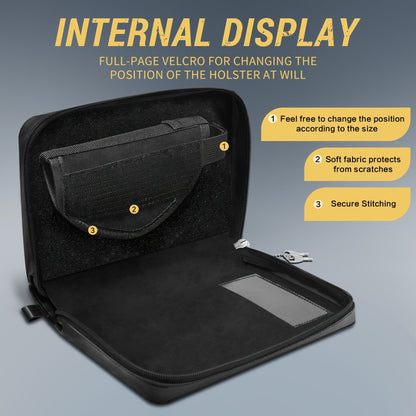 Lockable Soft Pistol Case Book-Style Handgun Storage Bag with Zipper - Discreet Portable Gun Case for 9mm & Most Handguns, Safe Transportation & Home Storage, Available in Black & Brown