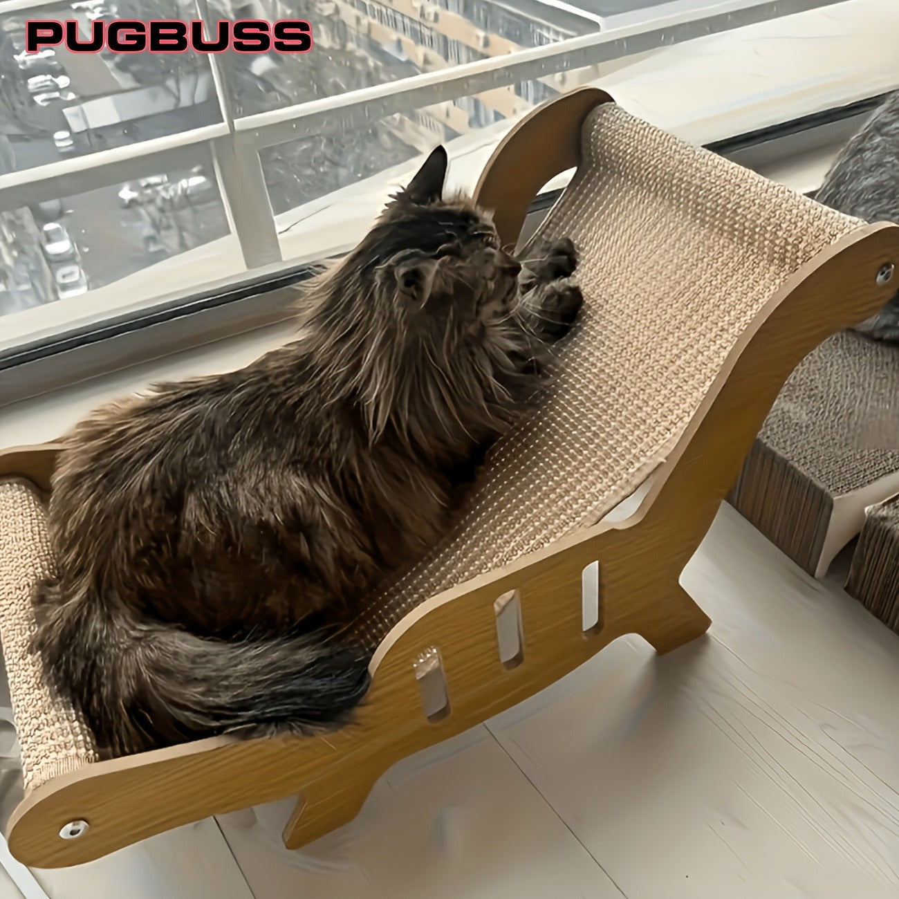 Cat Scratcher Lounge Chair 2-in-1 Natural Sisal Sofa Bed No Shedding Breathable Ultra Durable Oversized Design for Scratching Napping Playing, All-Season Multi-Functional Cat Scratch Bed, 1pc