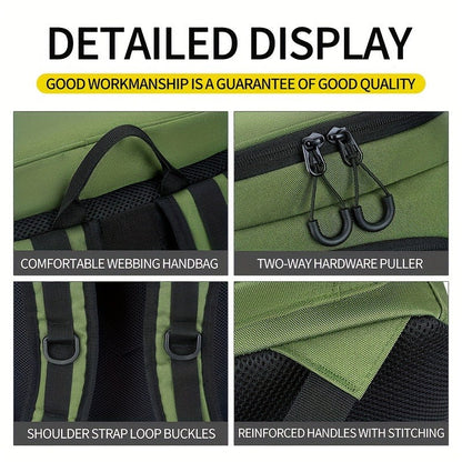 Fishing Backpack with Rod Holder 45L – Large Capacity Outdoor Tackle Bag, Waterproof Travel Shoulder Pack for Fishing Camping Hiking, Multi-Pocket Lure Storage Rucksack with Zipper Closure