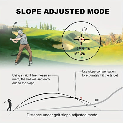 Multi-Function Golf Rangefinder 650 Yards | Golf Mode, Slope Compensation, Speed, Height & Horizontal Distance Measurement – USB Rechargeable Laser Rangefinder for Golfers & Multipurpose Outdoor Use