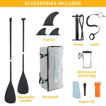 Inflatable Paddle Board SUP – Non-Slip EVA Deck, Complete Accessories Kit, Stable & Lightweight for Adults All Skill Levels
