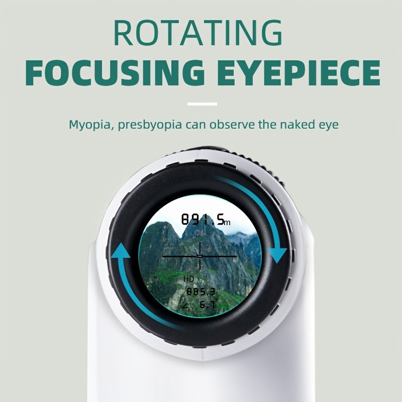 Laser Rangefinder 1000 Yard with Slope Compensation & Vibration Lock – USB Rechargeable Golf Rangefinder with Side Display Voice Broadcast 9 Modes M/Yard/Ft for Golf Hunting Disc Golf Outdoor Measurement