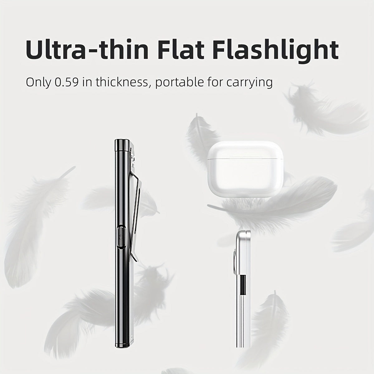 COB Pocket Flashlight USB-C Rechargeable, WARSUN T7 120LM LED Torch with 5 Modes, COB Side Light, Compact EDC Flashlight, Fast Charging, Aluminum Alloy, for Camping Reading Emergency Everyday Carry