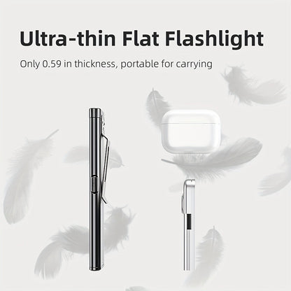 COB Pocket Flashlight USB-C Rechargeable, WARSUN T7 120LM LED Torch with 5 Modes, COB Side Light, Compact EDC Flashlight, Fast Charging, Aluminum Alloy, for Camping Reading Emergency Everyday Carry