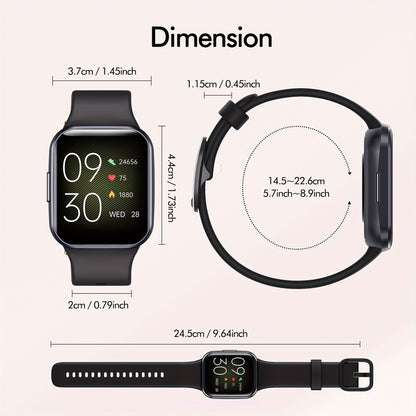Fitness Tracker Smartwatch – 1.69" HD Screen, 25 Sports Modes, IP68