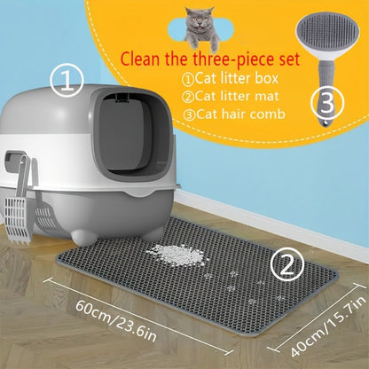 Enclosed Cat Litter Box with Odor Control - Foldable Top Entry Design, Splash-Proof Walls, Compact Size for Small Spaces, Suitable for Kittens and Adult Cats