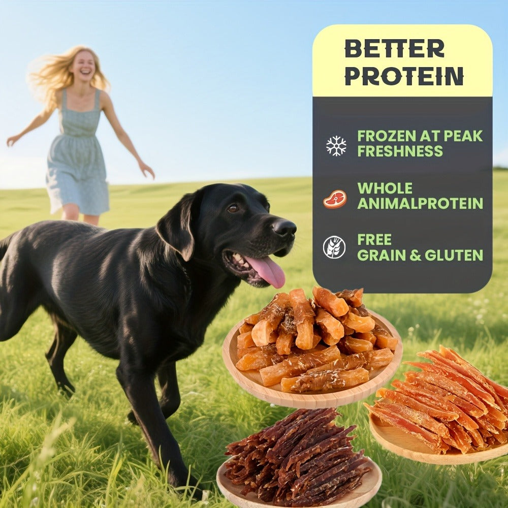 Duck Jerky Dog Treats – Chicken-Wrapped Sweet Potato Sticks, Chewy Long Lasting Chews for Small Medium Large Dogs, Easily Digestible Training Treats & Pet Snacks for All Breeds