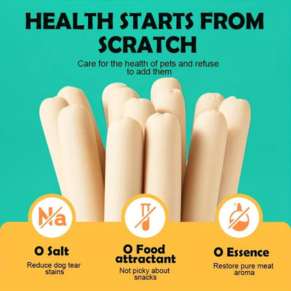 Grain-Free Dog Sausage Treats – Chicken Flavor Ham Sticks, Soft & Easy-Digest Dental Chew Snacks for Puppies & Adult Dogs, No Additives, All Breeds (16-Pack or 32-Pack)