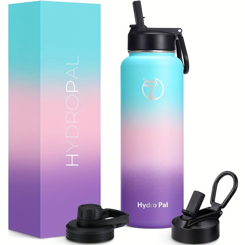 40oz Vacuum Insulated Water Bottle Stainless Steel Water Jug with 2-in-1 Lid Chug Lid Straw Lid Double Wall Hot Cold 12 Hours Leakproof for Gym Camping Travel