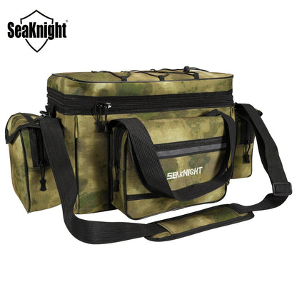 Fishing Tackle Bag Camo Durable Nylon Shoulder Carry Zipper Fishing Gear Storage Bag for Hiking Travel Outdoor Fishing Camouflage Multiple Colors