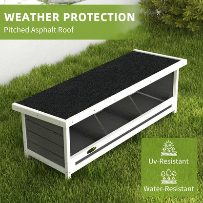 Chicken Nesting Box 3 Hole Wood Laying Box with Asphalt Roof for Hens, Indoor Outdoor Chicken Coop Nesting Boxes Fits Up to 3 Chickens, 37.5" L Weather-Resistant Fir Wood Hen House, Gray